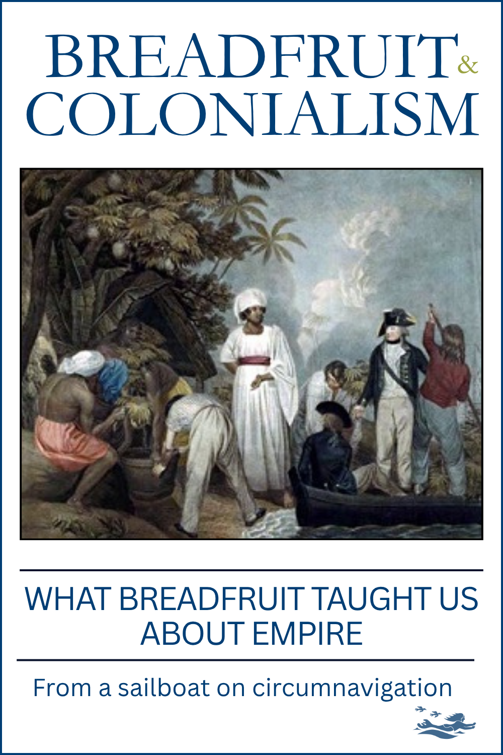 A painting by Thomas Gosse, Transplanting of the Bread Fruit Trees from Otaheite, 1796. The painting was to celebrate Captain Bligh's return from his second voyage. The Pin I created is called Breadfruit and Colonialism.