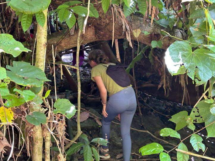 Karen Escher at Singha Besar Island during the waterfall hike