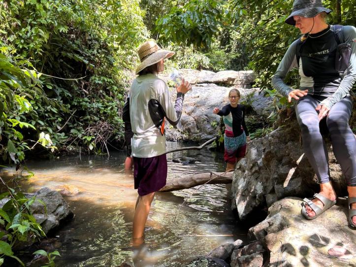 Singha Besar waterfall hike with the crew of German boat Seaborne