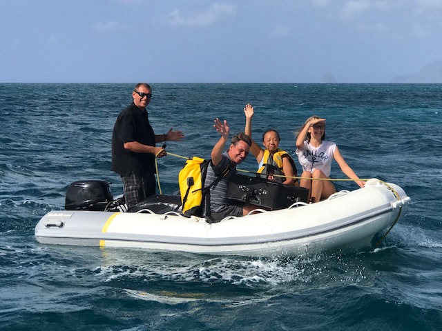 SV Aphrodite Zar Dinghy with our family from Germany