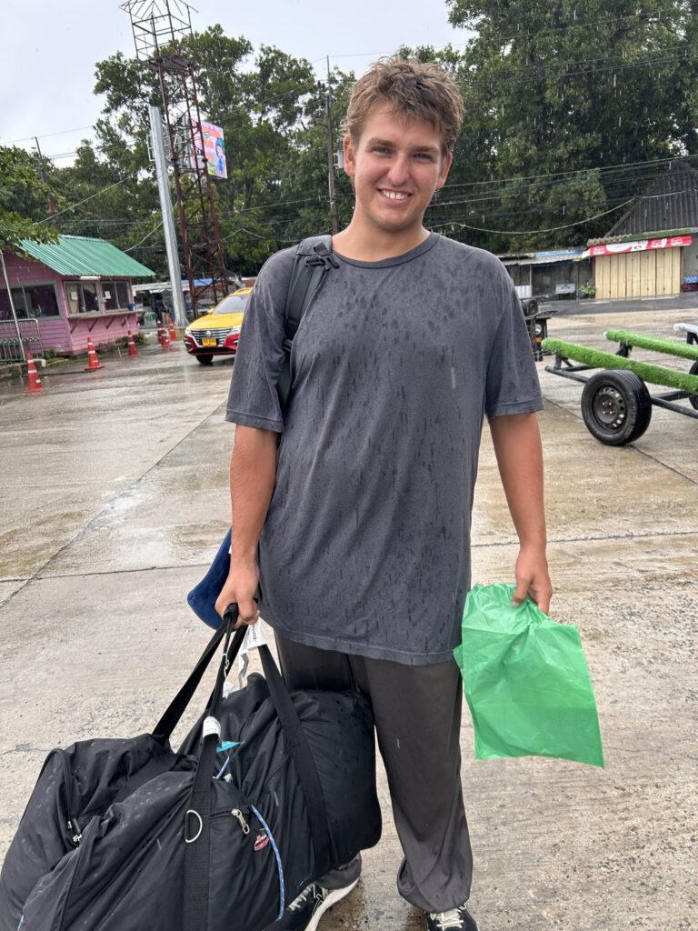 Paul returns back to SV Aphrodite in Phuket, Thailand after travelling for 30 hours from Tahiti, French Polynesia.