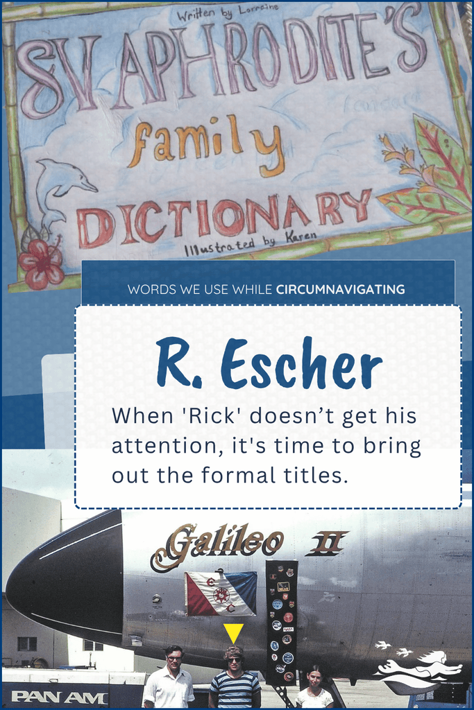 R. Escher is my husband's name and is part of the SV Aphrodite family dictionary